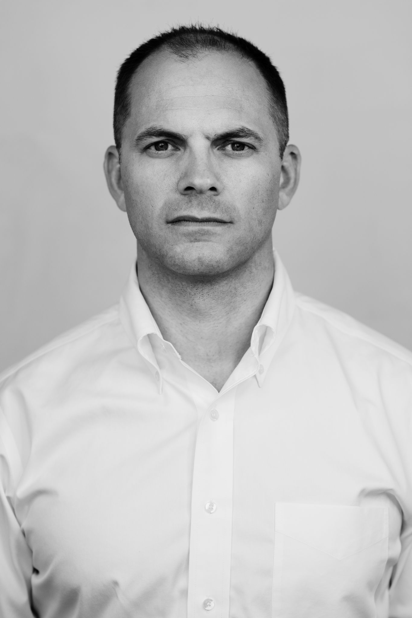 Nic McKinley  -  black and white headshot